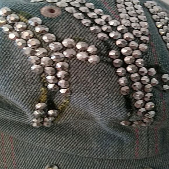 New York Yankee Jean and rhinestones baseball hat - Picture 2 of 6